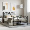 vidaXL Bed Frame Black Powder-coated steel Double Bed Frame