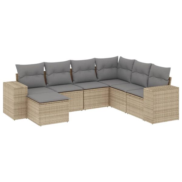 vidaXL Garden Sofa Set Beige, Light Grey