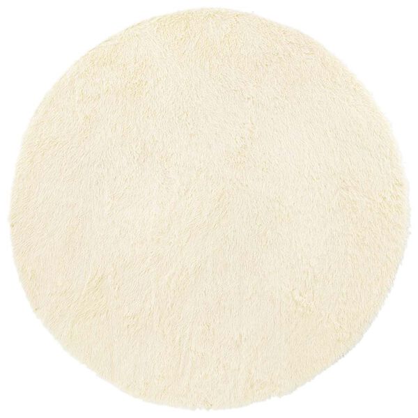 vidaXL Shaggy Rug Cream 100% Polyester 47.2x47.2 in Non-slip