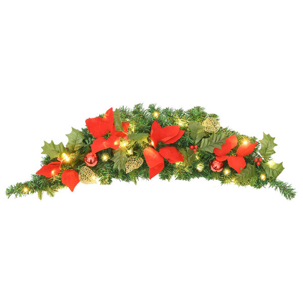 vidaXL Christmas Arch Green and Red PVC 35.4 inches long Christmas Arch