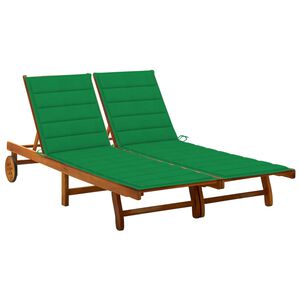 vidaXL Sunlounger Natural wood Solid Acacia wood Large