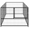 vidaXL Dog Kennel Black Steel 118.1 in x 39.4 in x 27.6 in Durable
