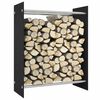 vidaXL Firewood Rack Black 31.5x13.8x39.4" Tempered Glass