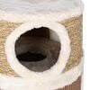 vidaXL Cat Barrel Brown, White Flakeboard, plush, seagrass Large Durable
