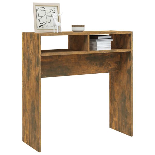 vidaXL Console Table Smoked Oak Engineered Wood Standard Storage