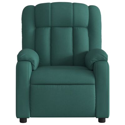 Front view of teal recliner