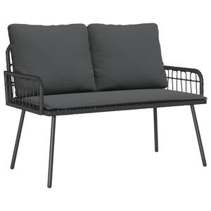 vidaXL Garden Bench with Cushion Anthracite 114 x 64 x 90cm Steel