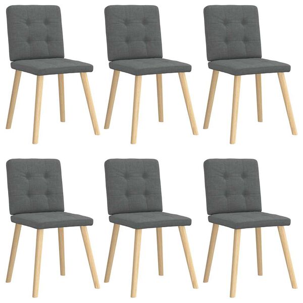 vidaXL Dining Chair Set of 6 Dark Gray