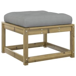 vidaXL Garden Footstool Grey, Natural Wood