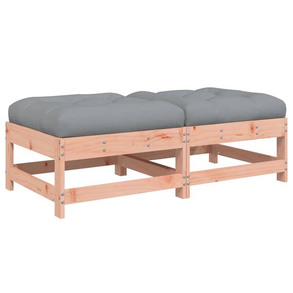 vidaXL Garden Footstool Grey and natural wood