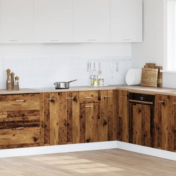 vidaXL Drawer Bottom Cabinet Old wood Engineered wood 11.8x18.1x32.1 in