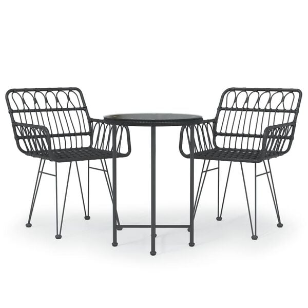 vidaXL Garden Dining Set Black