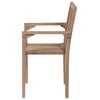 vidaXL Stackable Patio Chairs with Cushions 4 pcs Solid Teak Wood