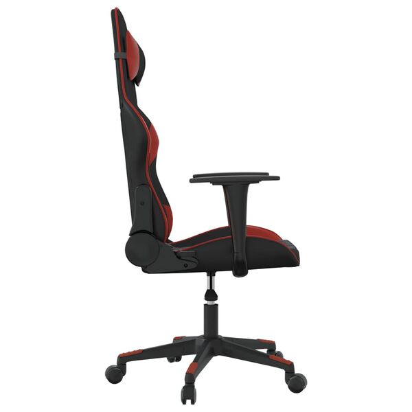 vidaXL Gaming Chair Black and Wine Red Faux Leather