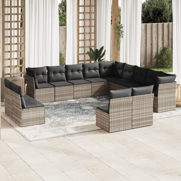 vidaXL Garden Sofa Set Light Grey, Dark Grey