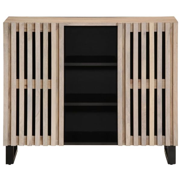 vidaXL Sideboard Bleached mango wood and steel Solid mango wood, steel
