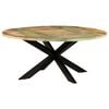 vidaXL Dining Table Varied Solid reclaimed wood, powder-coated steel Large