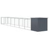 vidaXL Dog House Anthracite Galvanized Steel Large Sturdy Dog House