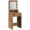 vidaXL Dressing Table with Shelf Old Wood 19.69 x 16.14 x 53.15 in