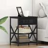 vidaXL Bedside Cabinet with Shelf Black Oak 16.14 x 12.20 x 20.08 in