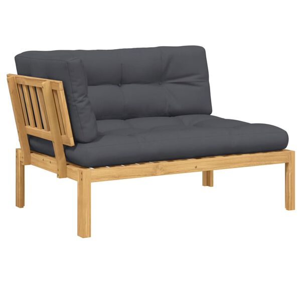 vidaXL Pallet Corner Sofa Wood: Oil finish, Cushions: Anthracite