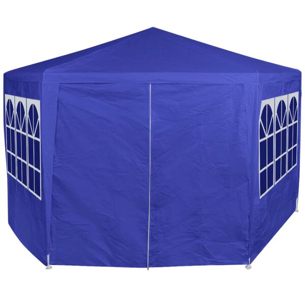 vidaXL Gazebo Blue 100% PE fabric 6.6x6.6 ft Foldable Gazebo