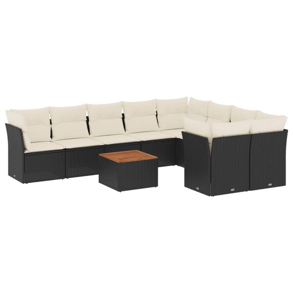 vidaXL Garden Sofa Set Black