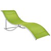 vidaXL Sun Lounger Set of 2 Green and Gray Textilene fabric and aluminum