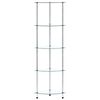 vidaXL Shelf Transparent Tempered Glass, Stainless Steel Medium Square