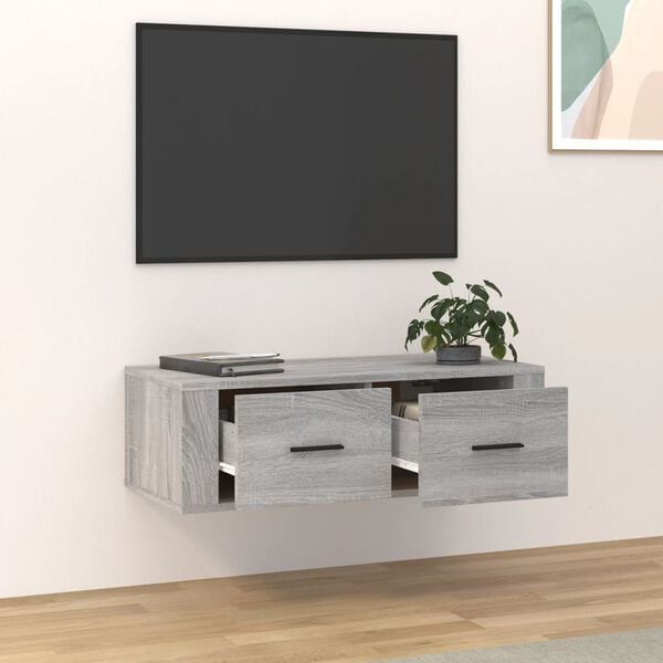 vidaXL TV Cabinet Gray Sonoma Engineered Wood Medium TV Cabinet