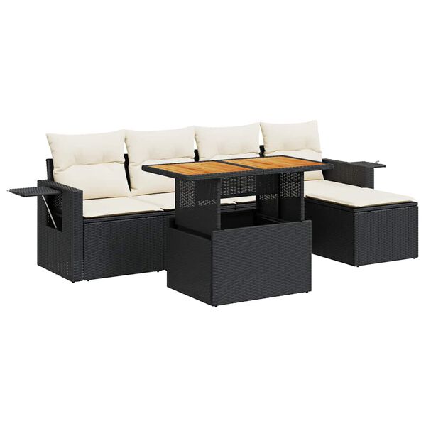 vidaXL Garden Sofa Set Black