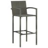 vidaXL Garden Bar Set Grey PE rattan, powder-coated steel 3 Piece