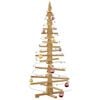 vidaXL Wooden Christmas Tree with Stand Brown 59.1" Solid pine wood