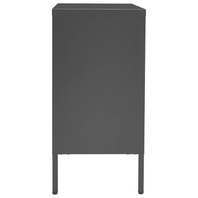 vidaXL Sideboard Anthracite 29.5"x13.8"x27.6" Steel and Tempered Glass