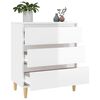 vidaXL Sideboard High gloss white Engineered wood, solid eucalyptus wood