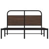 vidaXL Bed Frame Brown Oak Steel, Engineered Wood Small Double Bed Frame