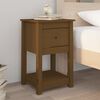 vidaXL Bedside Cabinet Set of 2 Honey brown Solid pine wood Standard