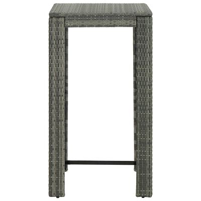 vidaXL 5 Piece Patio Bar Set with Cushions Poly Rattan Gray