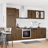 vidaXL Kitchen Cabinet Set Brown Oak Engineered wood, Glass 8-Piece Set