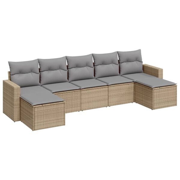 vidaXL Garden Sofa Set Beige and Light Grey