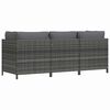vidaXL Garden Sofa Grey PE rattan, steel, polyester 3-Seater