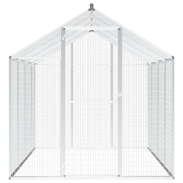 vidaXL Animal House Silver Aluminum Large Durable Aviary Rectangular