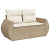 vidaXL Garden Sofa Set Beige PE rattan, Powder-coated steel, Polyester