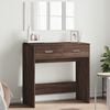 vidaXL Dressing Table Brown Oak Engineered Wood, Glass Medium