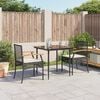 vidaXL Garden Dining Set Black, Cream White