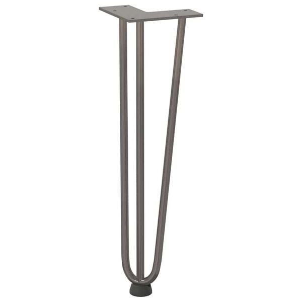 vidaXL Hairpin Table Leg Natural Steel Solid Powder-Coated Steel Standard