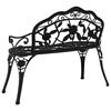 vidaXL Garden Bench Black Cast Aluminum, Cast Iron Medium