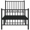 vidaXL Bed Frame Black Steel Small Single Traditional Strong