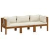 vidaXL Garden Lounge Set Cream Solid acacia wood, fabric (100% polyester)