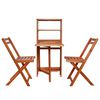 vidaXL Bistro Set Natural wood Solid acacia wood 2-seater Foldable